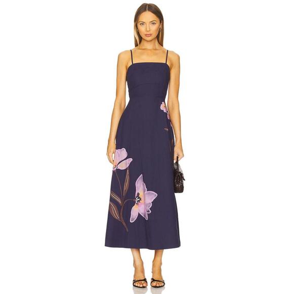 Cleobella Dresses & Skirts - Cleobella Riley Ankle Dress in Moresco Navy Print MAXI